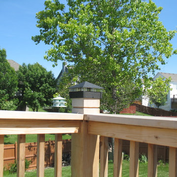 Newbill - Deck lighting using low voltage lighted post caps.