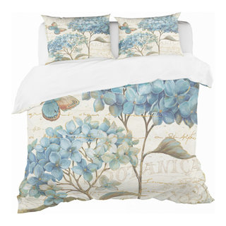 Designart 'Pink Pansies and Peonies' Floral Bedding Set - Duvet Cover & Shams - King Cover + 2 King Shams (comforter Not Included)