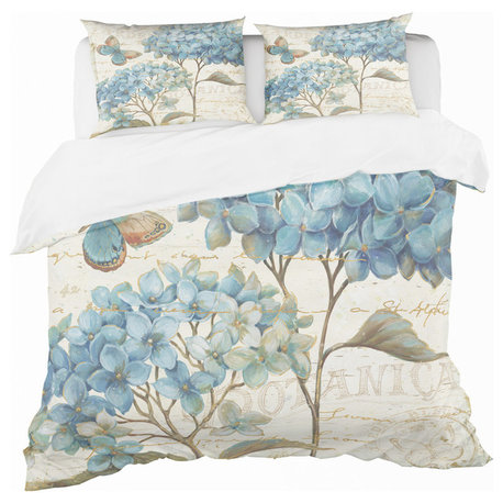 Butterfly Blue Garden Ii Duvet Cover Set, Full/Queen