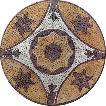 Medallion Art Tile, Star Flower, 24"x24"