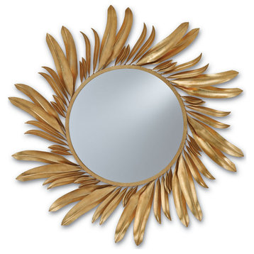 Currey and Company 1108 Mirror, Gold Leaf/Mirror Finish