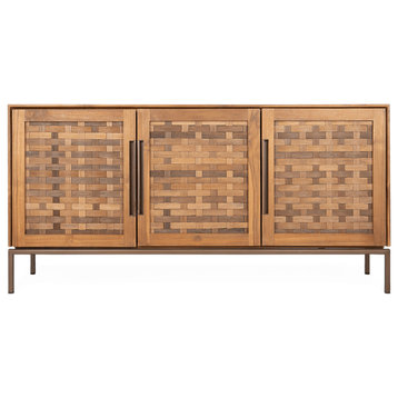 Natural Wooden Low Dresser | dBodhi Karma, 3-Door