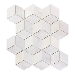 Marble Carara 3D - Mosaic Tile