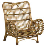 Elk Home - Osca Chair - The Osca Chair brings instant style to living rooms, bedrooms or indoor seating areas. Handcrafted from high quality, natural rattan canes, its organically-inspired sculptural style adds warm, natural tones and texture to a room. Its low form is coupled with a curved shape for relaxed appeal, making it perfect for unwinding while also adding a coastal or natural accent to a variety of spaces.