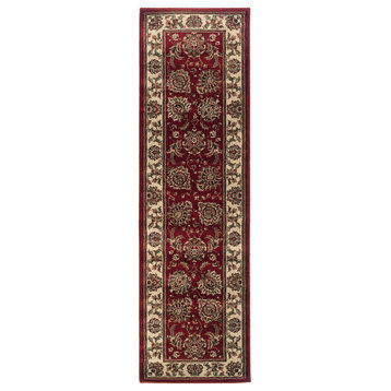 Oriental Weavers Ariana Collection Red/Ivory Oriental Indoor Area Rug 2'7"X9'4"