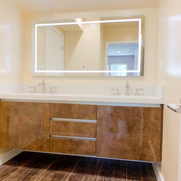 Asian Inspired transitional bathroom