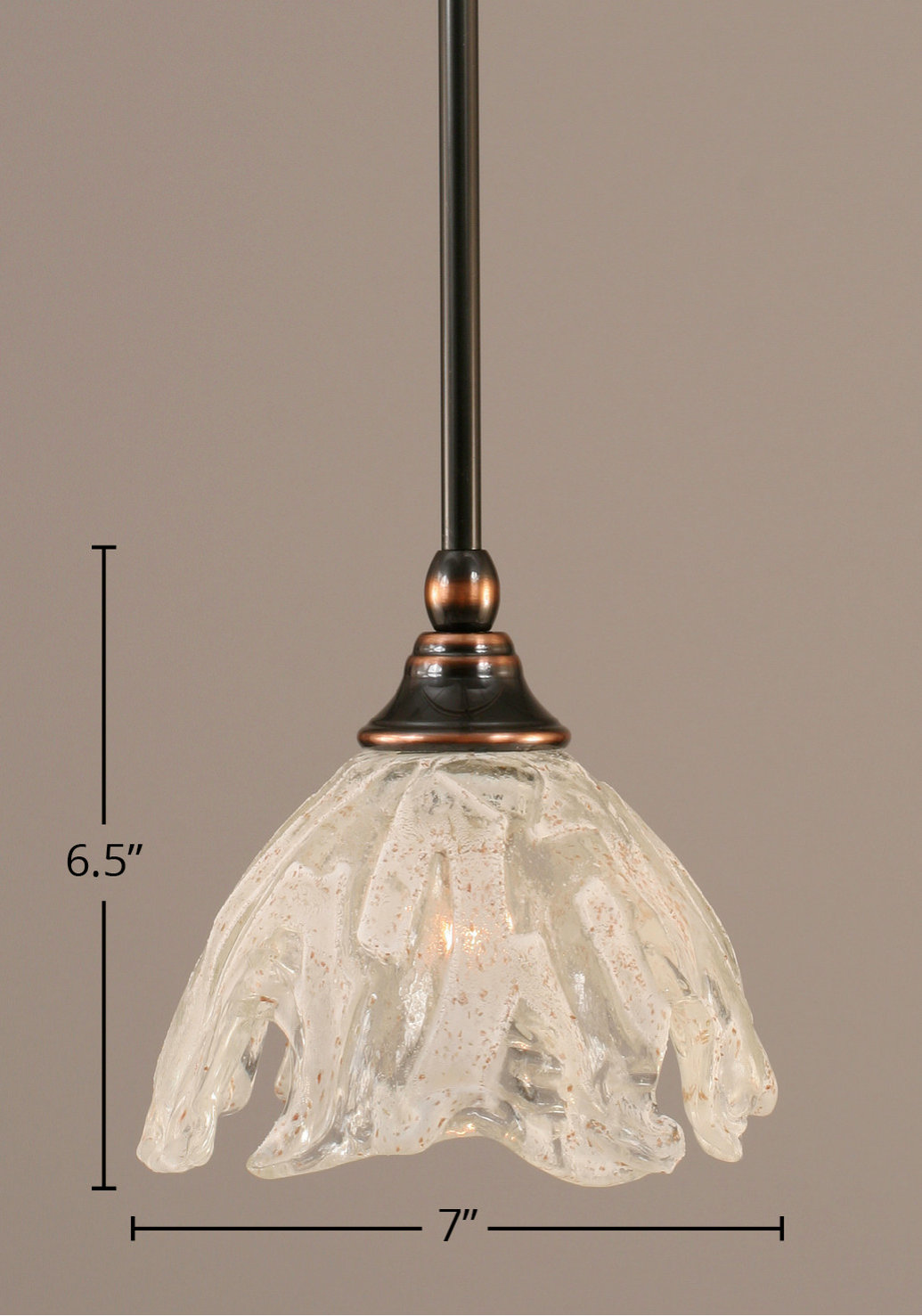 Picture of Stem 1-Light Pendant with Hang Straight Swivel, Black Copper/Italian ...