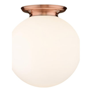 Beacon 1 Light Flush Mount, Antique Copper - Contemporary - Flush-mount ...