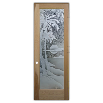 Interior Prehung Door or Interior Slab Door - Palm Sunset - Hickory - 28" x...