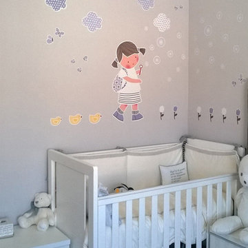 Habitaciones infantil niña con vinilos personalizadosd