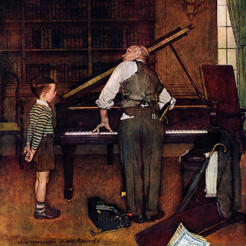 "Piano Tuner" Painting Print on Canvas by Norman Rockwell