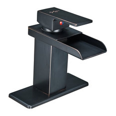 Contemporary Bathroom Faucets Houzz Bwe Modern Single Handle Waterfall Bathroom Sink Faucet Oil Rubbed Bronze