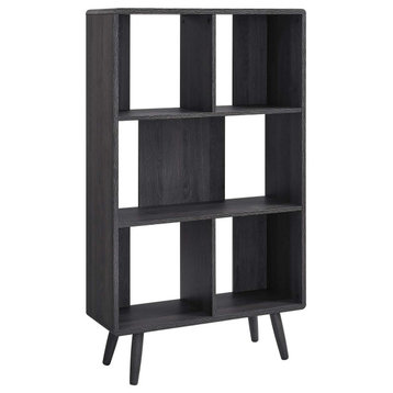 Transmit 5 Shelf Wood Grain Bookcase - Charcoal