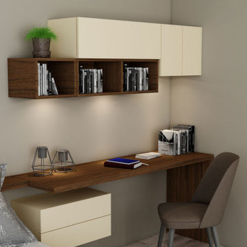 Desk Home Study Unit Storage Beige Antique Brown supplied by Inspired Elements