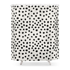 Black And White Polka Dot Shower Curtain Contemporary Shower