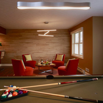 Pool Table is central to the design of this Family Room