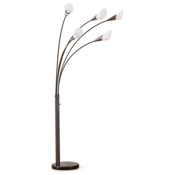 HOMEGLAM Flourish 5-light LED Arch Floor Lamp, Dark Bronze