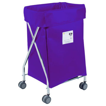Narrow Collapsible Hamper with Purple Vinyl Bag