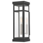 Livex Lighting - Livex Lighting 20703-04 Hopewell - 15" One Light Outdoor Wall Lantern - The design of the Hopewell outdoor wall lantern giHopewell 15" One Lig Black Clear Glass *UL Approved: YES Energy Star Qualified: n/a ADA Certified: n/a  *Number of Lights: Lamp: 1-*Wattage:60w Candelabra Base bulb(s) *Bulb Included:No *Bulb Type:Candelabra Base *Finish Type:Black