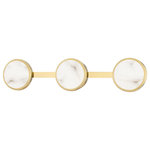Hudson Valley Lighting - Meander 3-Light LED Bath Bracket, Aged Brass Frame, White Diffuser - Soft yet strong, large-scale yet close to the ceiling, Meander is a study in contrasts that forges its own path. Inspired by the view of a large city at night, a series of individual lights come together to create beauty. White Spanish alabaster diffusers give the piece a luxe look. Available as a stunning chandelier or a one-, three-, or five-light sconce. Three- and five-light sconce can be mounted horizontally or vertically.