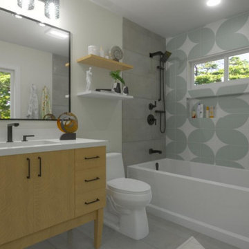 Art Deco Tile Guest Bathroom