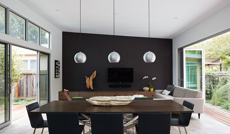 Gute Idee: Die Wand hinter dem Fernseher schwarz streichen