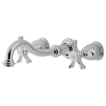 Kingston Brass KS3121NX Two-Handle Wall Mount Bathroom Faucet, Polished Chrome