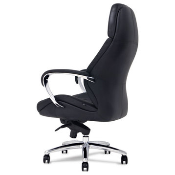 Gates Fully Reclining Adjustable Executive Chair Soft Top Grain Leather, Black