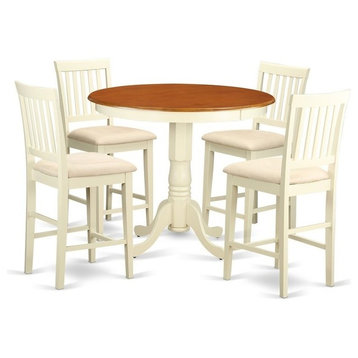 5-Piece Counter Height Dining Room Set, Dinette Table And 4 Bar Stools