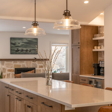 Warm, Earthy Main Level Remodel w/ Natural Wood and Stone Features