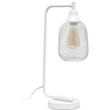 Lalia Home Metal Mesh Desk Lamp in White