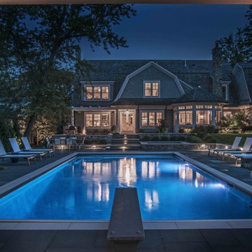 Glen Ellyn Swimming Pool, Spa Inside Pool, Pergola