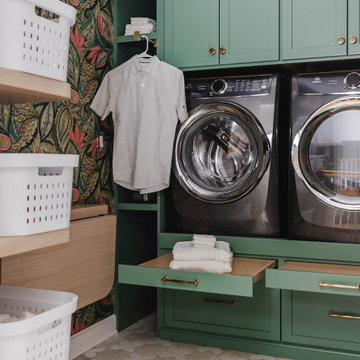 Moody Bathroom and Fun Laundry Room