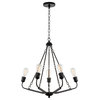 Kira Home Rio 26" Farmhouse Chandelier for Dining Room, Kitchen or Foyer