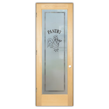 Pantry Door - Rooster Chef - Maple - 24" x 84" - Knob on Right - Pull Open