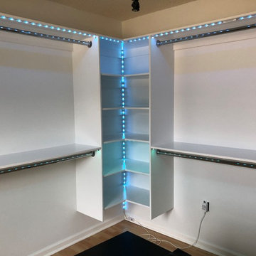 Custom Shoe and Boot Storage - LED Lighting - Master Closet