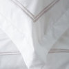 1000 Thread Count 2 Stripe Embroidery Duvet Set, Light Gray on White, Twin Duvet