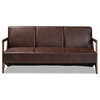 Adriah Midcentury Modern Faux Leather Sofa