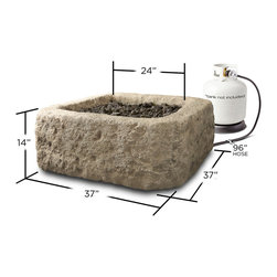 Antique Stone - Square Fire Pit Dimensions - Fire Pits