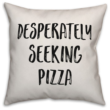 Deperately Seeking Pizza, Throw Pillow Cover, 20"x20"