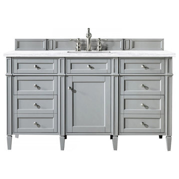 Brittany 60" Urban Gray Single Vanity W/ 3 Cm Arctic Fall Solid Surface Top
