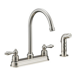 Designers Impressions - Designers Impressions 610071 Satin Nickel Kitchen Faucet With Sprayer - Kitchen Faucets
