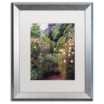 Glover 'Quiet Garden Entrance' Art, Silver Frame, 16"x20", White Matte