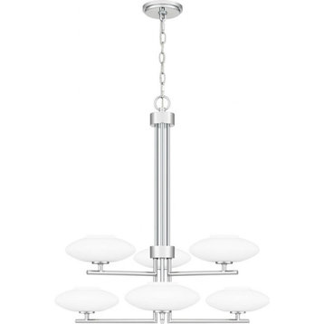 6 Light Chandelier In Transitional Style-27.5 Inches Tall and 29.25 Inches