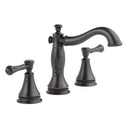 Delta Cassidy Two Handle Wide Spread Lavatory w/ Metal Pop-Up - Bathroom Sink Faucets