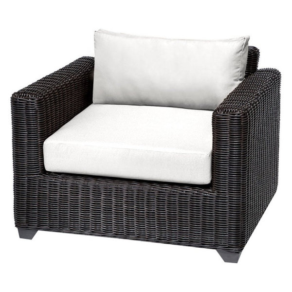 TK Classics Venice Wicker Patio Club Chair in White