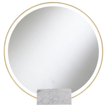 Coaster Contemporary Glass Vanity Table Mirror in Gold/Mirror
