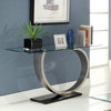 Homelegance Silvera Rectangular Glass Sofa Table with Brushed Chrome Base