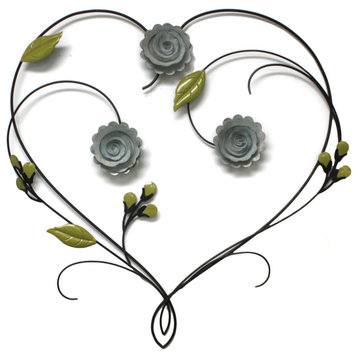 Lorali Floral Heart Metal Wall Art