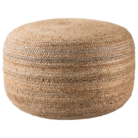 Jaipur Living Mesa Solid Cylinder Pouf, Natural